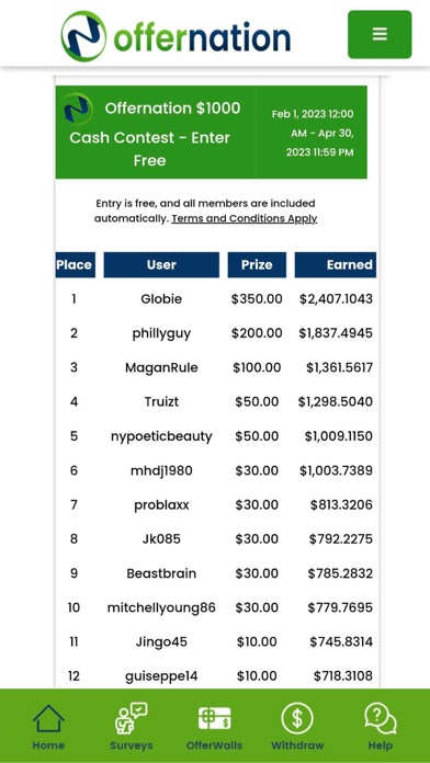 OfferNation Make Money Online Screenshot