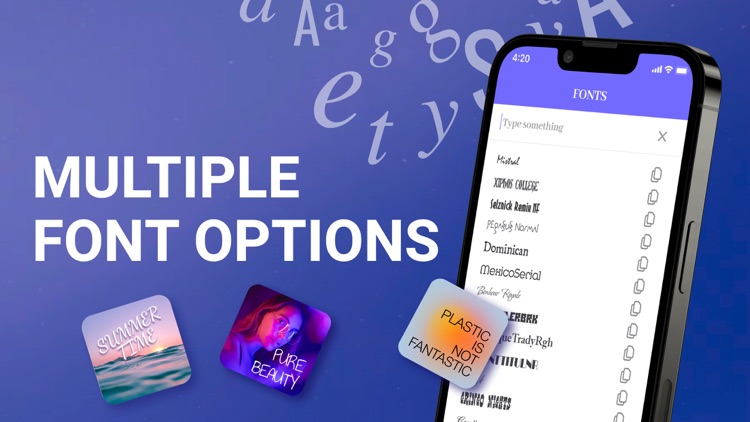 the Fonts & Keyboard app