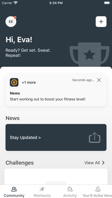 B Active Hub Screenshot