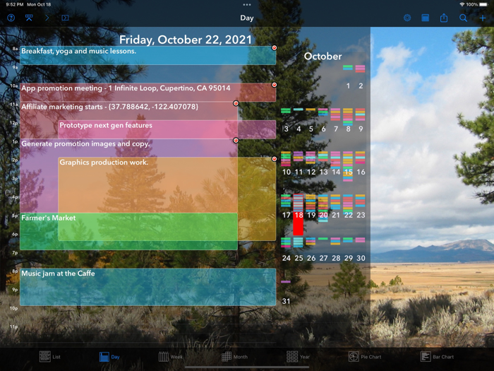Perspectiva Calendars Charts