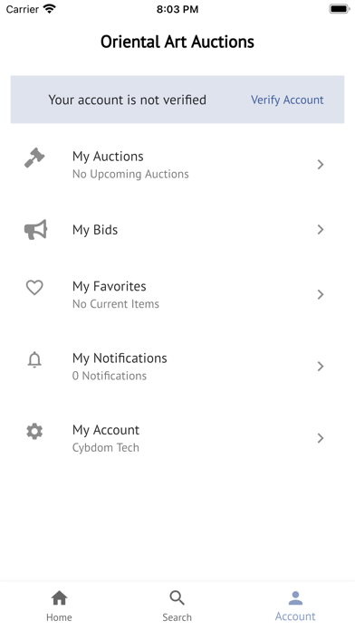 Oriental Art Auctions Screenshot