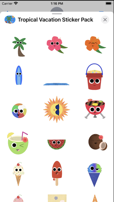 Tropical Vacation Sticker Pack Screenshot