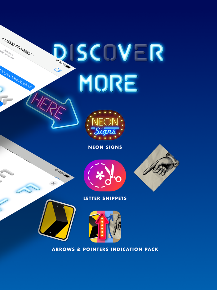 Neon Letter Animated Stickers