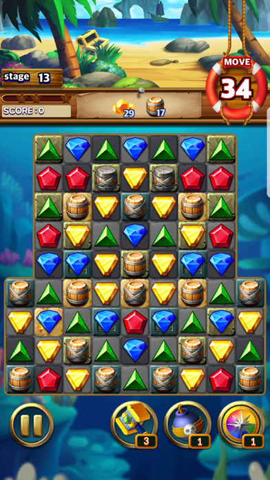 Jewels Pirate - Match 3 Puzzle Screenshot