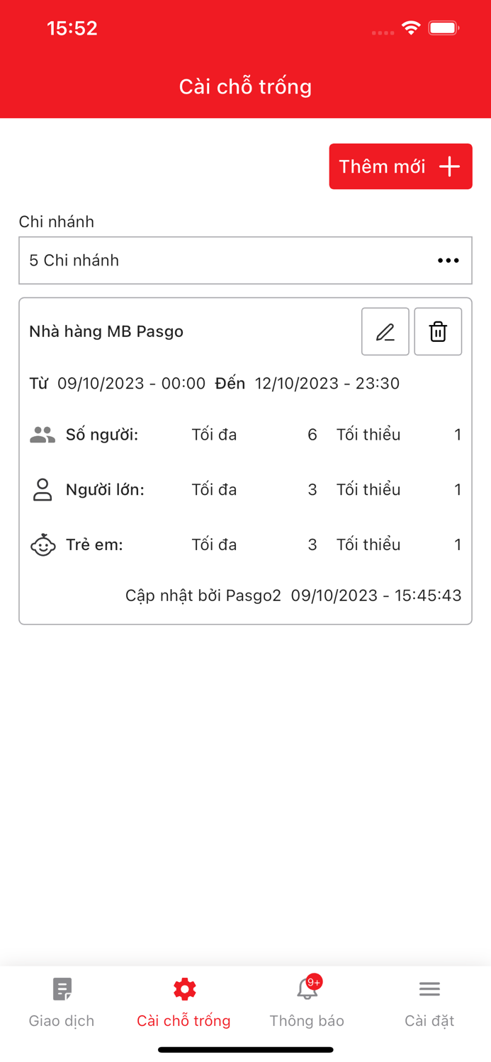 MB PasGo - Quản lý đặt chỗ