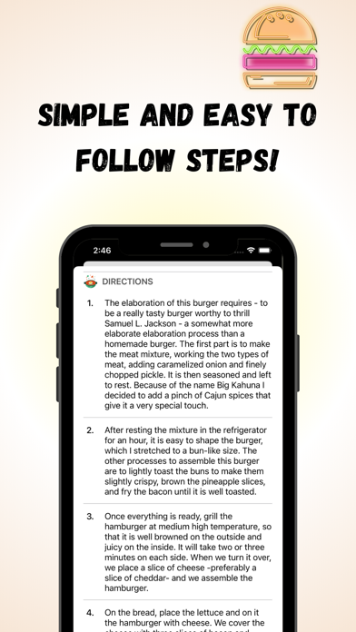 Burger Recipe Screenshot