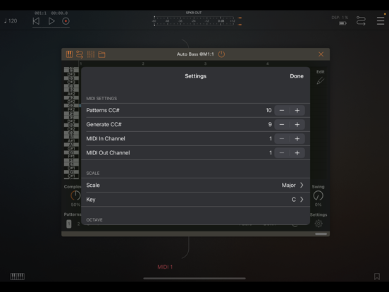 Auto Bass AUv3 MIDI Generator iPad screenshot 6 - Music app