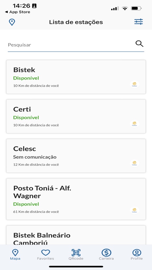 #7. Eletroposto Celesc (iOS) Ved: Celesc Distribuição S.A.