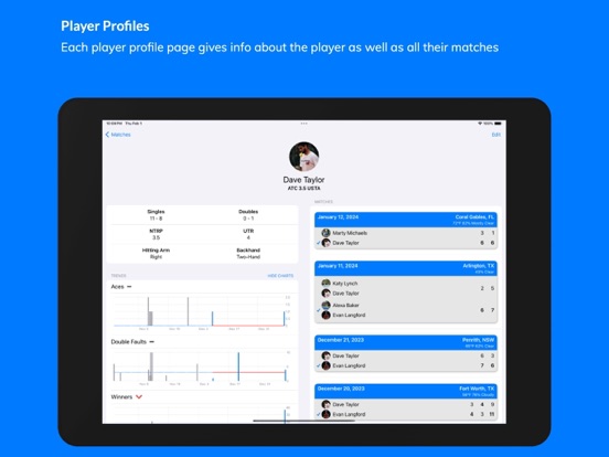 MatchTrack Tennis Score Keeper iPad screenshot 5 - Sports app