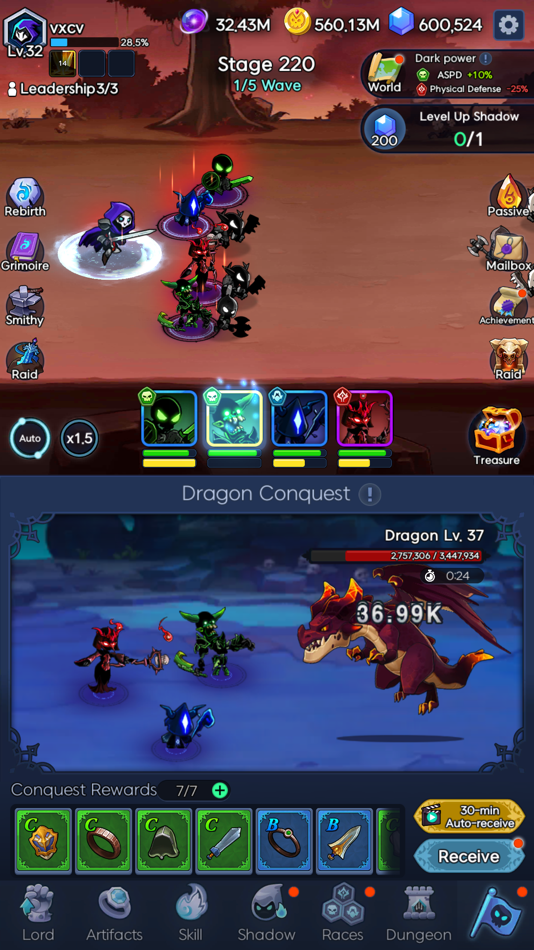 #7. Shadow Knights : Idle RPG (iOS) By: CookApps