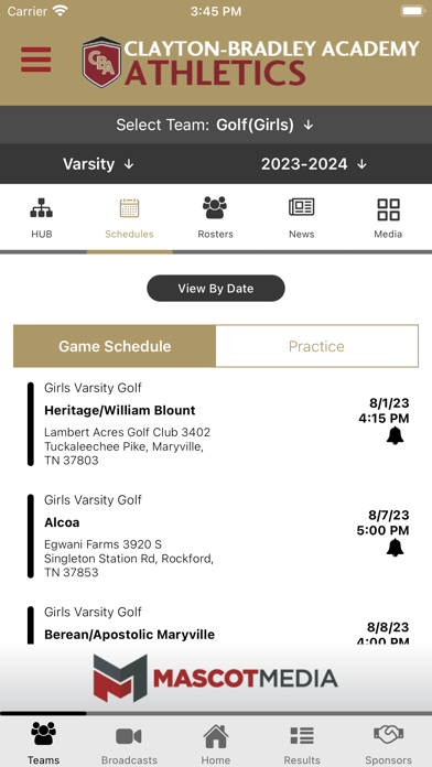 Clayton-Bradley Athletics Screenshot