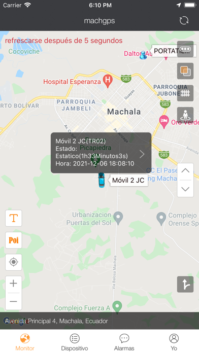 Machala GPS Screenshot
