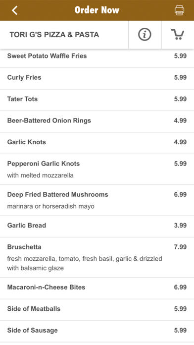 Tori G's Pizzeria Screenshot