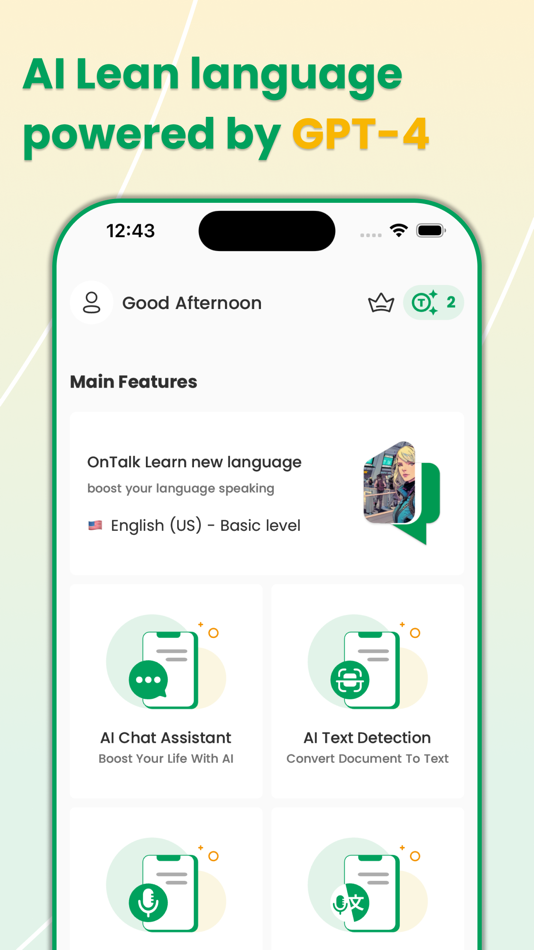 #1. AI Learn Fluent Talks | OnMind (iOS) 由: Alireza Bokanian