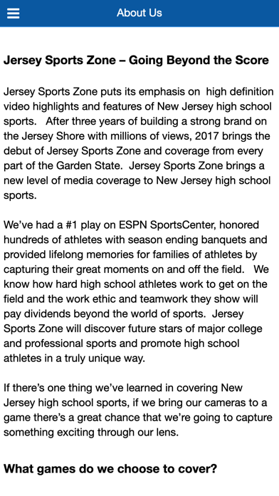 Jersey Sports Zone Screenshot