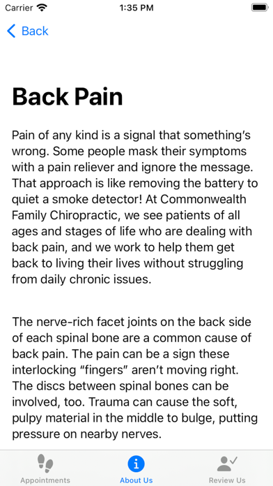 Commonwealth Fmly Chiropractic Screenshot
