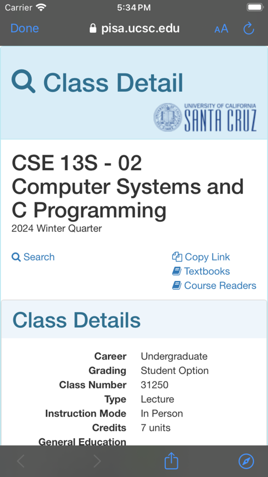 #4. UCSC Pisa Class Search (macOS) Podle: Advaith Jagathesan