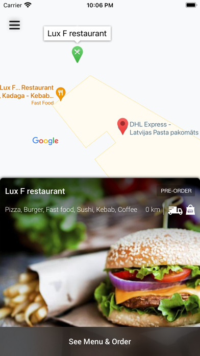 Lux F restaurant Screenshot