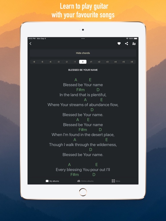 Awake songs iPad screenshot 3 - Book app