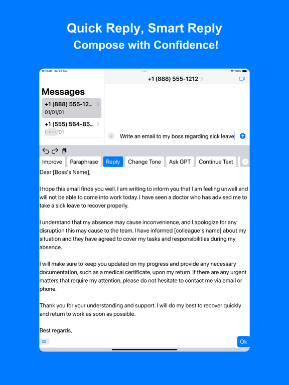 GPTboard - AI Keyboard iPad screenshot 4 - Productivity app