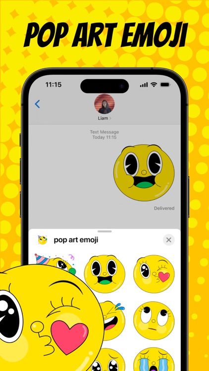 positive pop art emoji