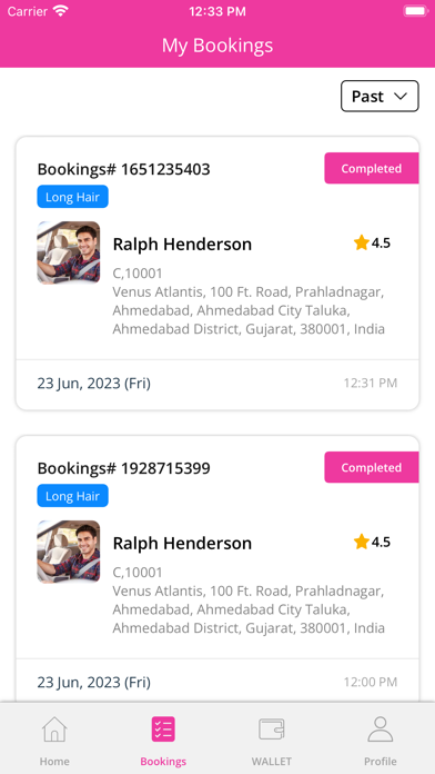 ProBeautician User Screenshot