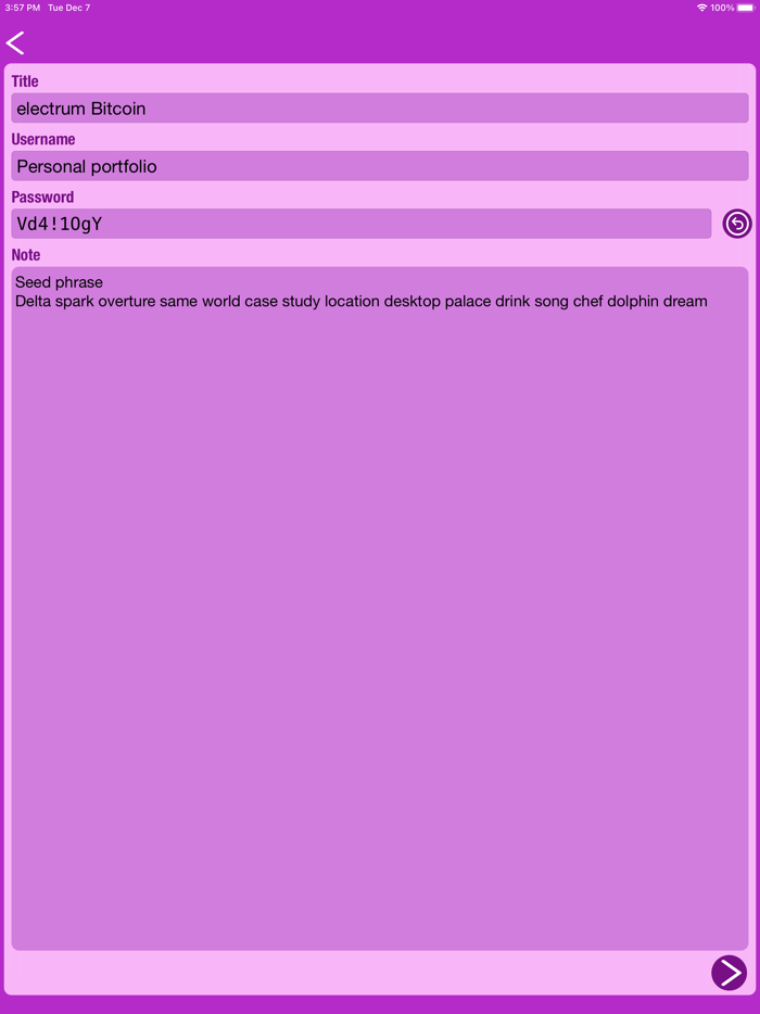 Password Secure Place