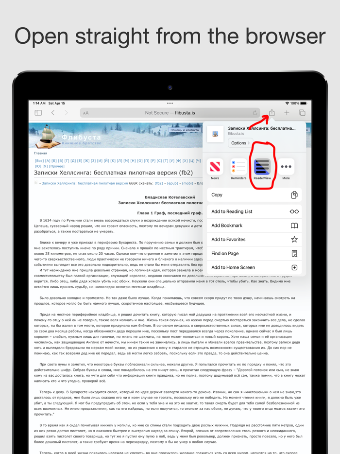 Web page text only reader