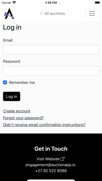 AuctionApp.io Screenshot