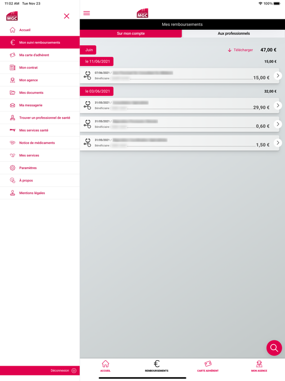 Screenshot #6 pour Mutuelle MGC – Espace Adhérent