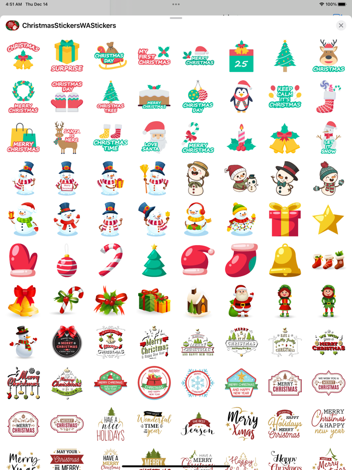 Christmas Stickers -WA Message