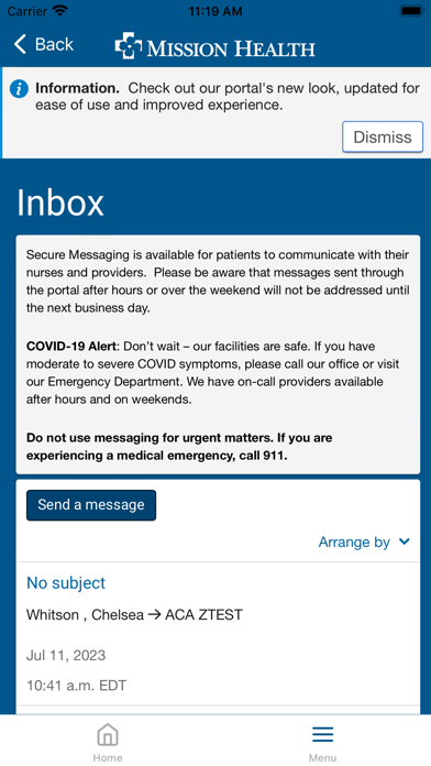 Mission Patient Connect Screenshot