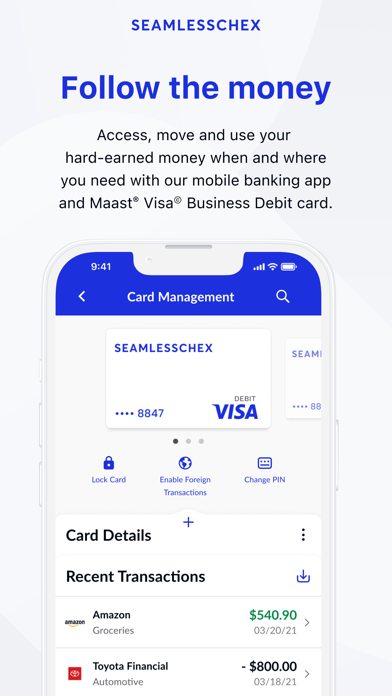 Seamless Chex Business Banking Screenshot