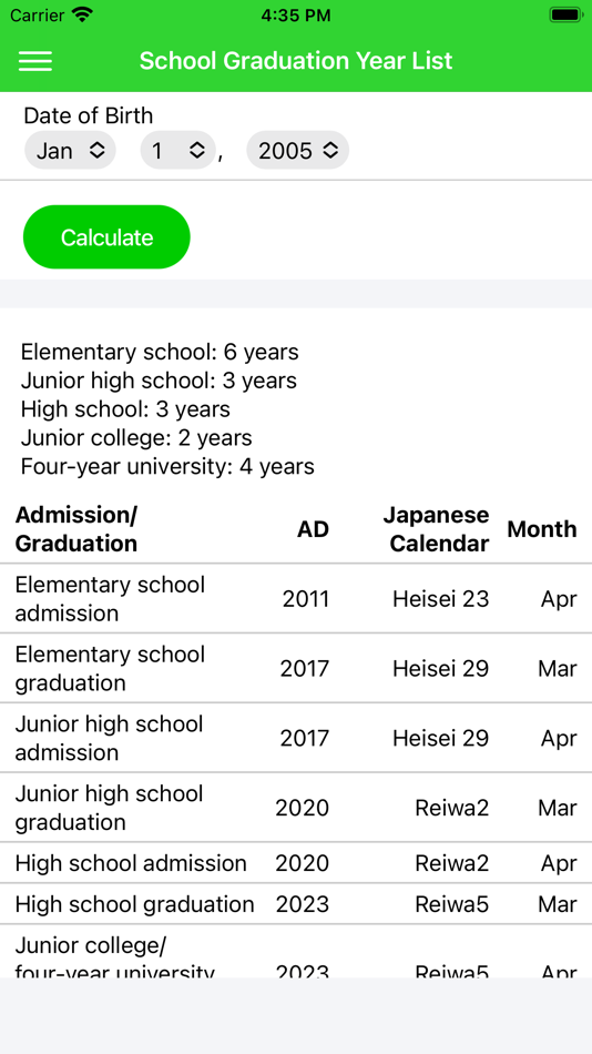#5. Age Calculator Simple (iOS) 由: Kouji Yamauchi