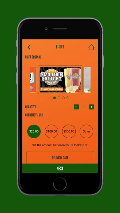 Smoothie Factory Ordering Screenshot