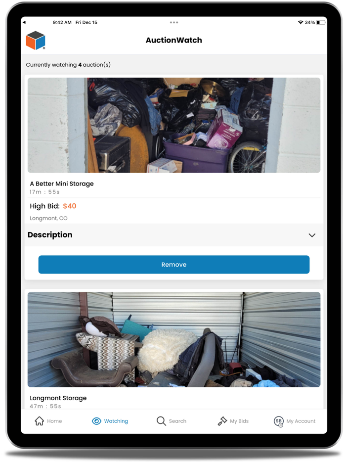 StorageTreasures Auction App