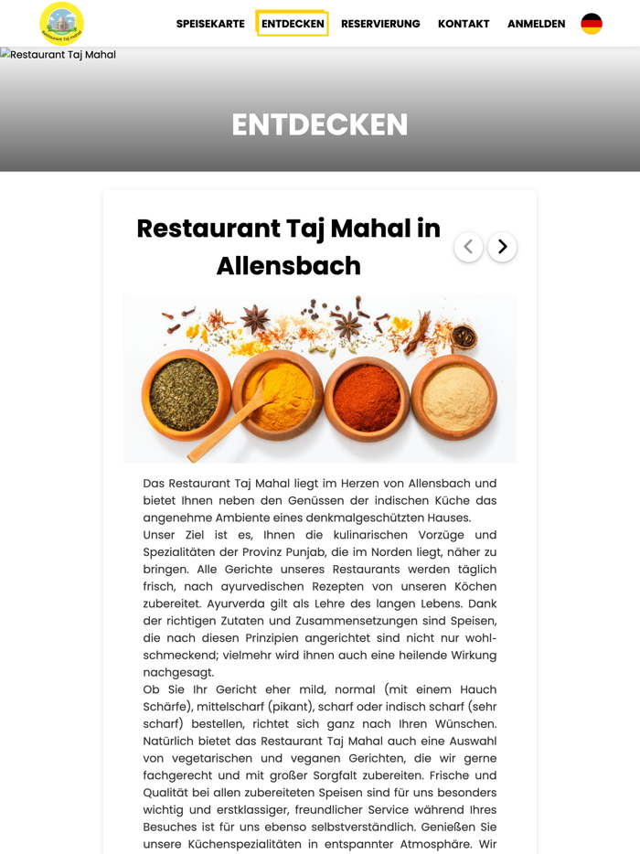 Restaurant Taj Mahal Alle.