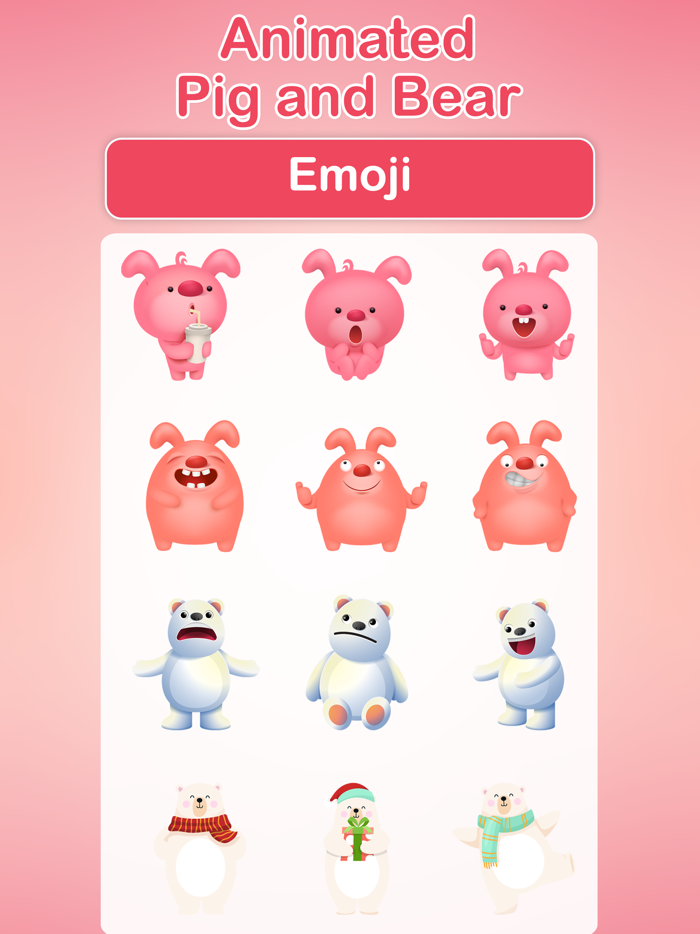 Animated Pig and Bear Emoji