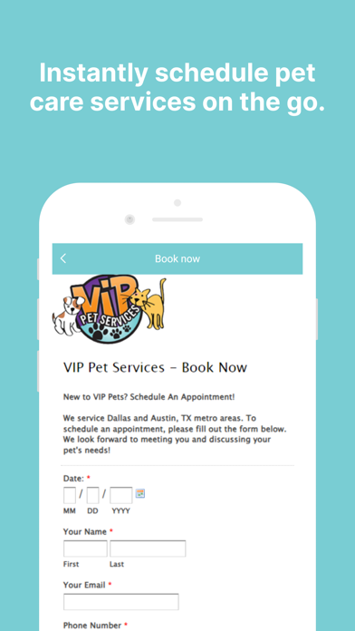 VIP Pet Services Screenshot