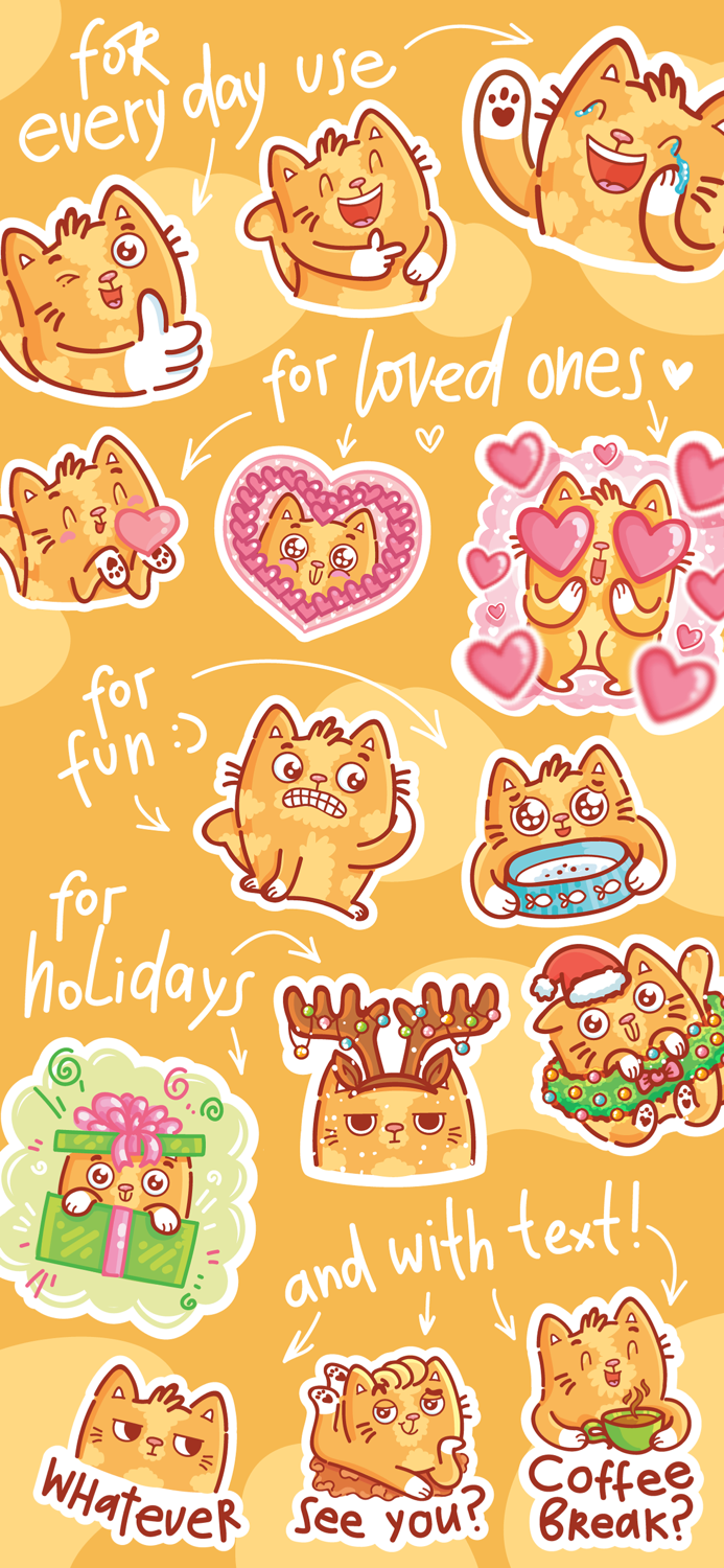 Cat stickers for iMessage