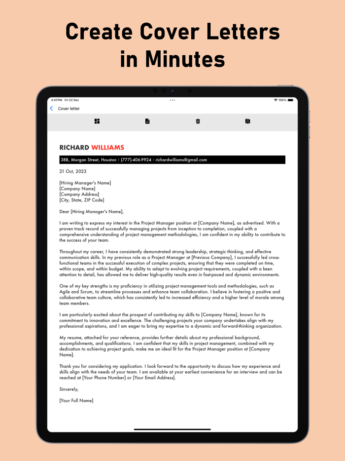 Cover Letter Creator with AI