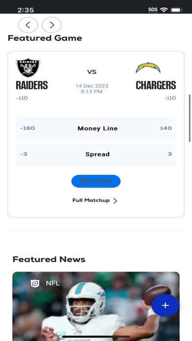 BetUS football Screenshot