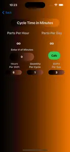 Cycle Time Calculator screenshot #5 for iPhone