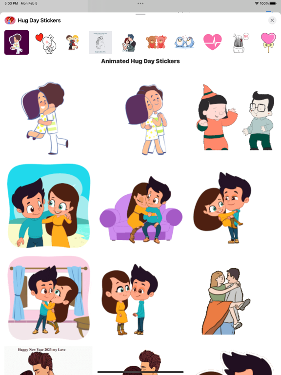 Animated Hug Day Stickersのおすすめ画像1