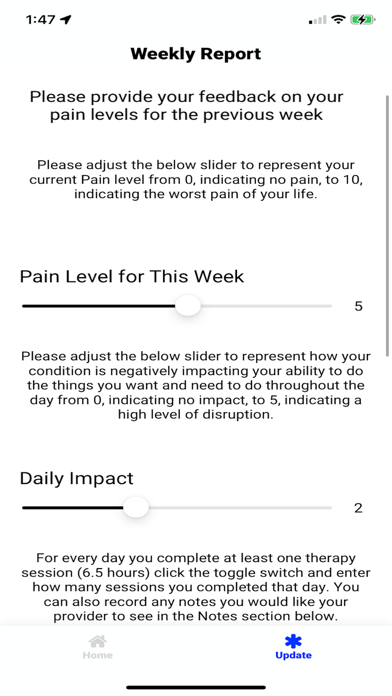 Painscore App Screenshot