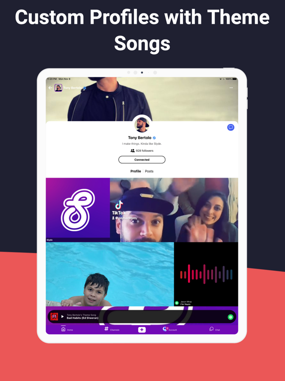 Slyde Social iPad screenshot 4 - Social Networking app