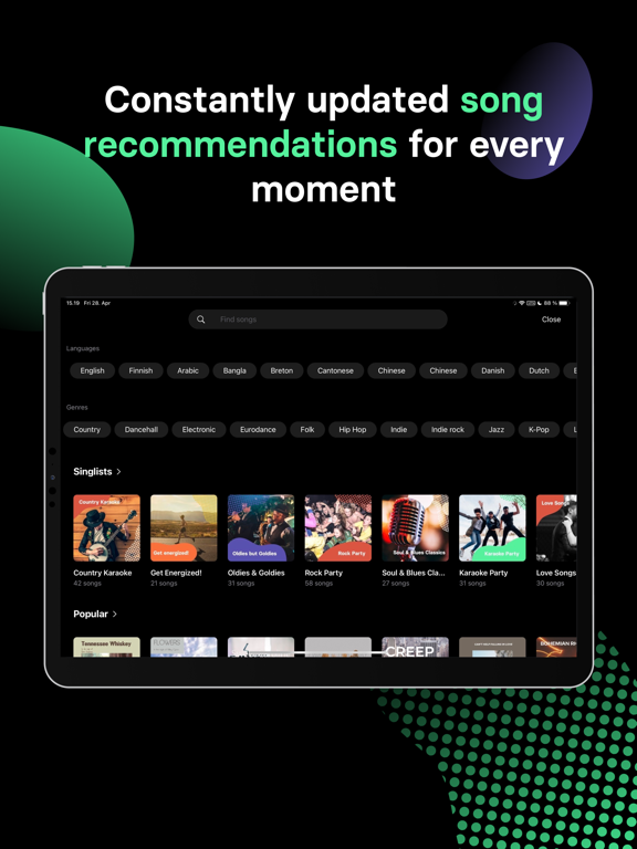 Singa Pro Karaoke iPad screenshot 5 - Business app