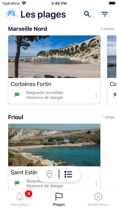 Marseille infoplages Screenshot