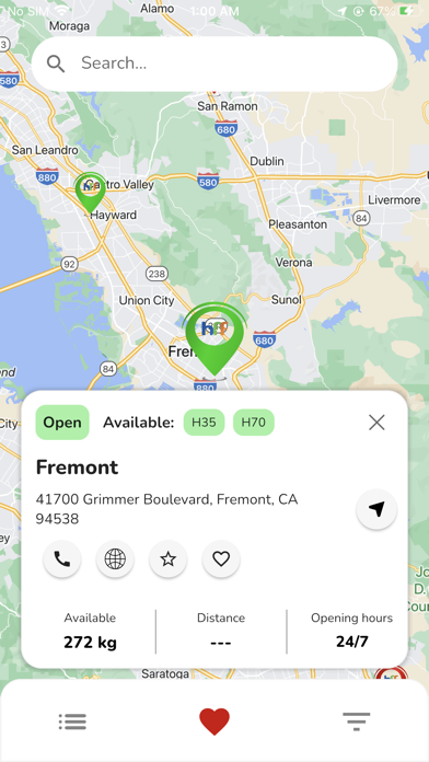 Hydrogen Fuel Finder Screenshot