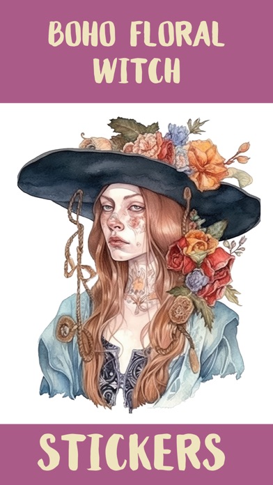 Boho Floral Witch Stickers Screenshot